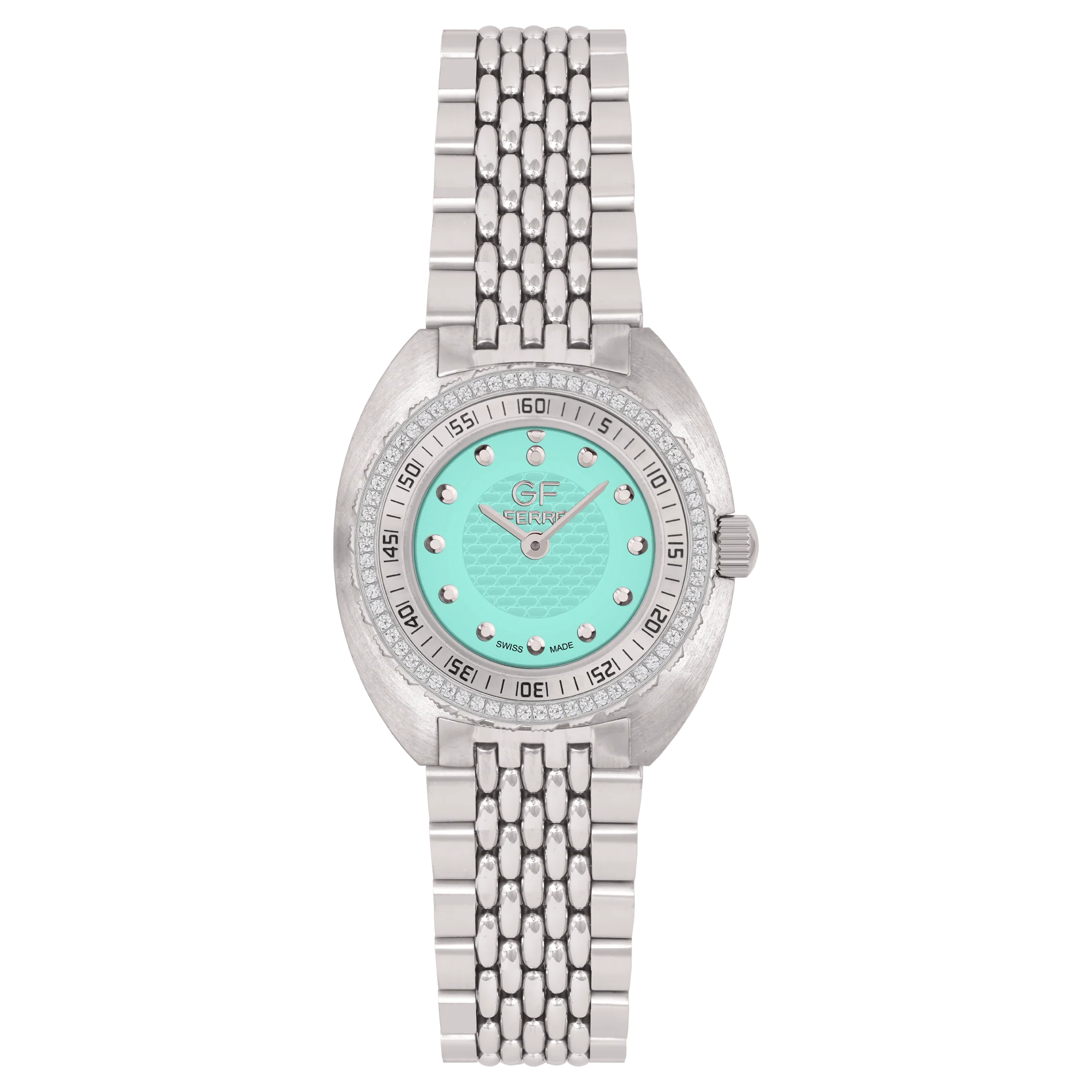 GFSSTF170038LZ.webp GF Ferre- Ladies- SS Case- Tiffany Dial- SS Band- CZ - Image 1