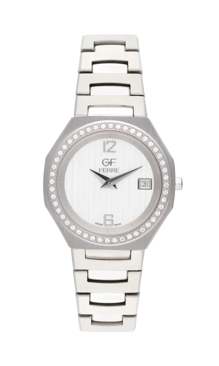GF Ferre- Ladies- SS Case- Silver Dial- SS Band- CZ - Image 1