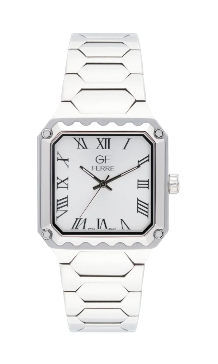 GF Ferre- Gents- SS Case- White Dial- SS Band - Image 1