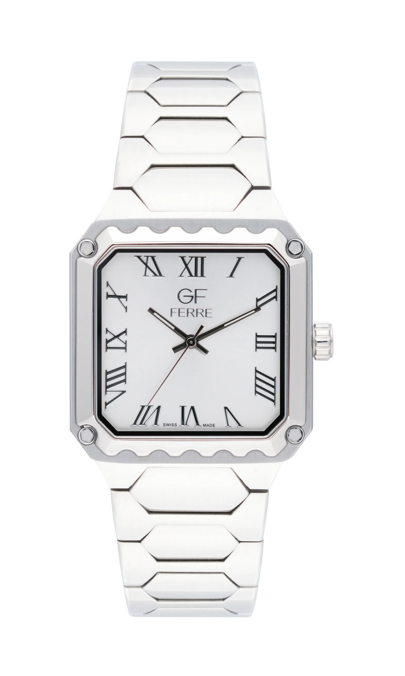 GFSSW2507.webp GF Ferre- Gents- SS Case- White Dial- SS Band - Image 1
