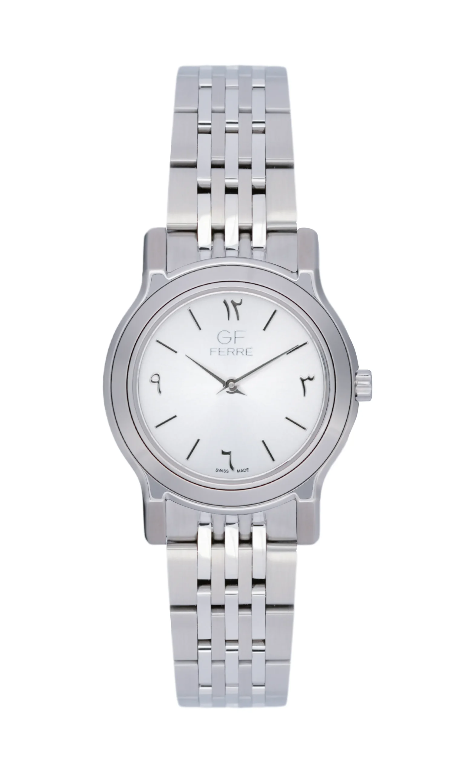 GFSSW29614DL.webp GF Ferre- Ladies- SS Case- White Dial- SS Band - Image 1