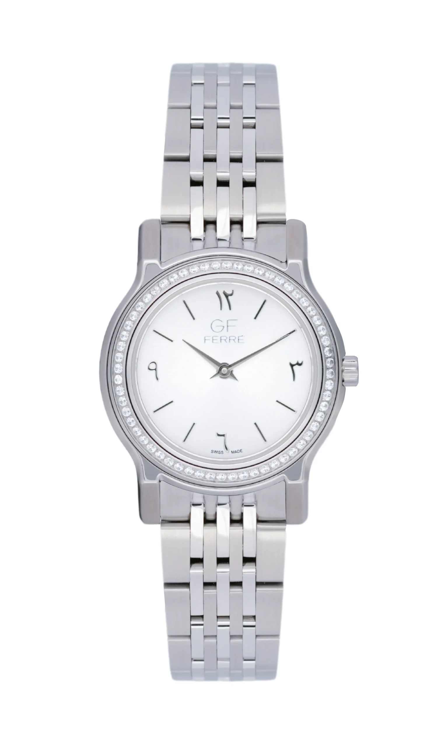 GFSSW29614LZ.webp GF Ferre- Ladies- SS Case- White Dial- SS Band- CZ - Image 1