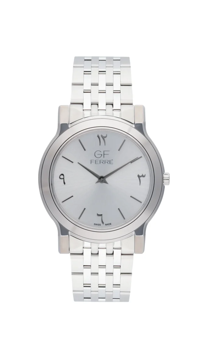 GF Ferre- Unisex- SS Case- White Dial- SS Band - Image 1