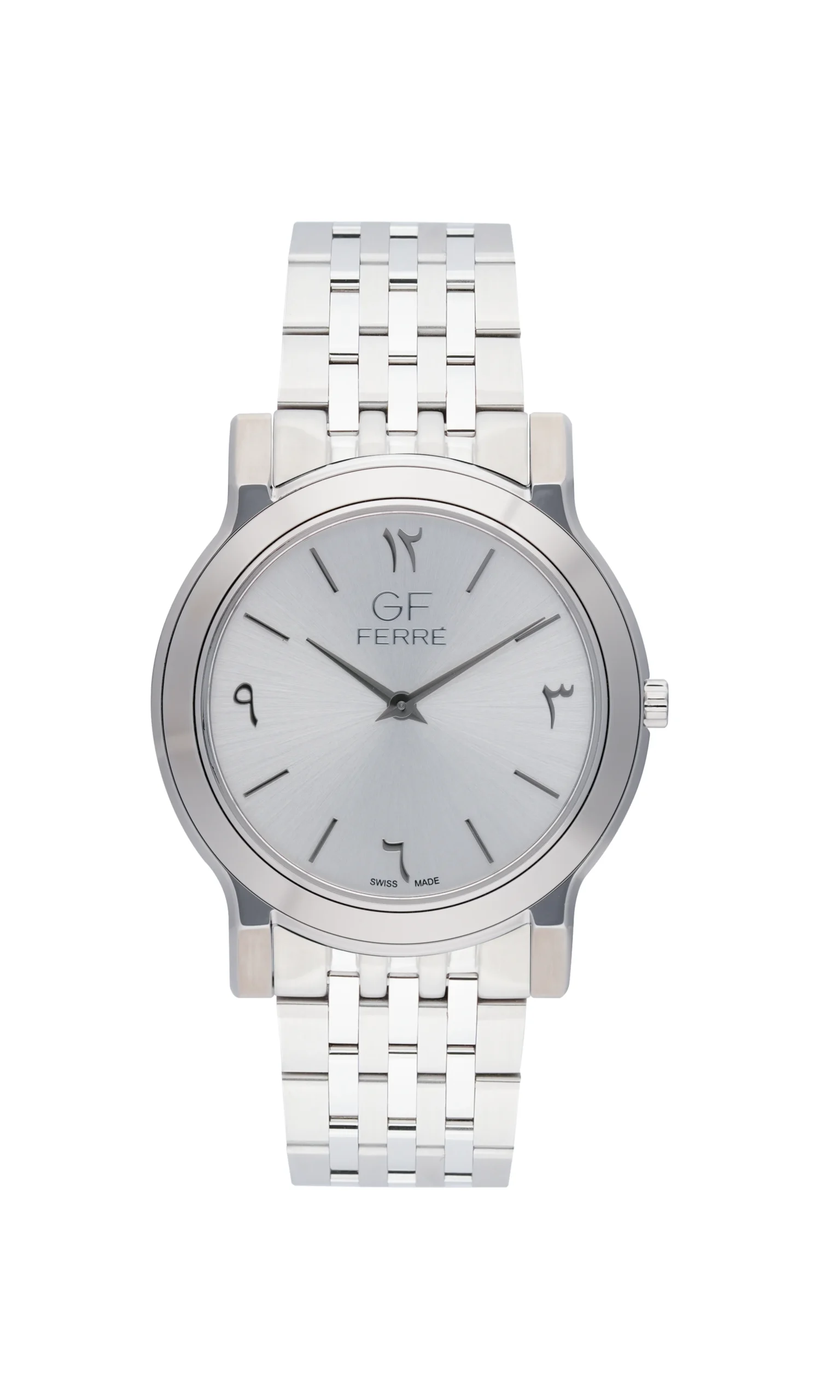 GFSSW29614M.webp GF Ferre- Unisex- SS Case- White Dial- SS Band - Image 1
