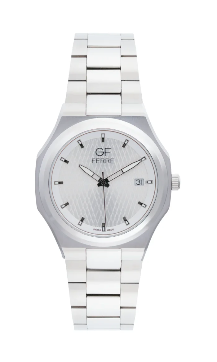 GF Ferre- Gents- SS Case- White Dial- SS Band - Image 1