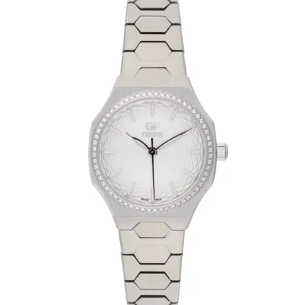 GF Ferre- Ladies- SS Case- White Dial- SS Band- CZ