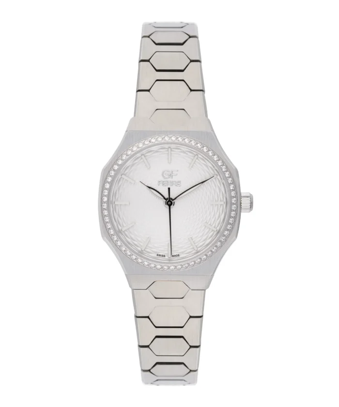GF Ferre- Ladies- SS Case- White Dial- SS Band- CZ - Image 1