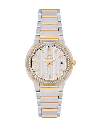 GFTG8065LZ.webp GF Ferre- Ladies- TTGP Case- White Dial- TTGP Band- CZ - Image 1
