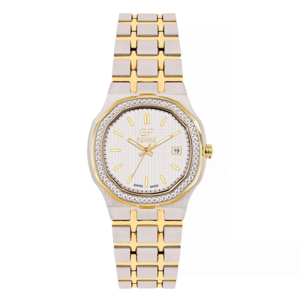GFTG8067LZ.webp GF Ferre- Ladies- TTGP Case- White Dial- TTGP Band- CZ - Image 1