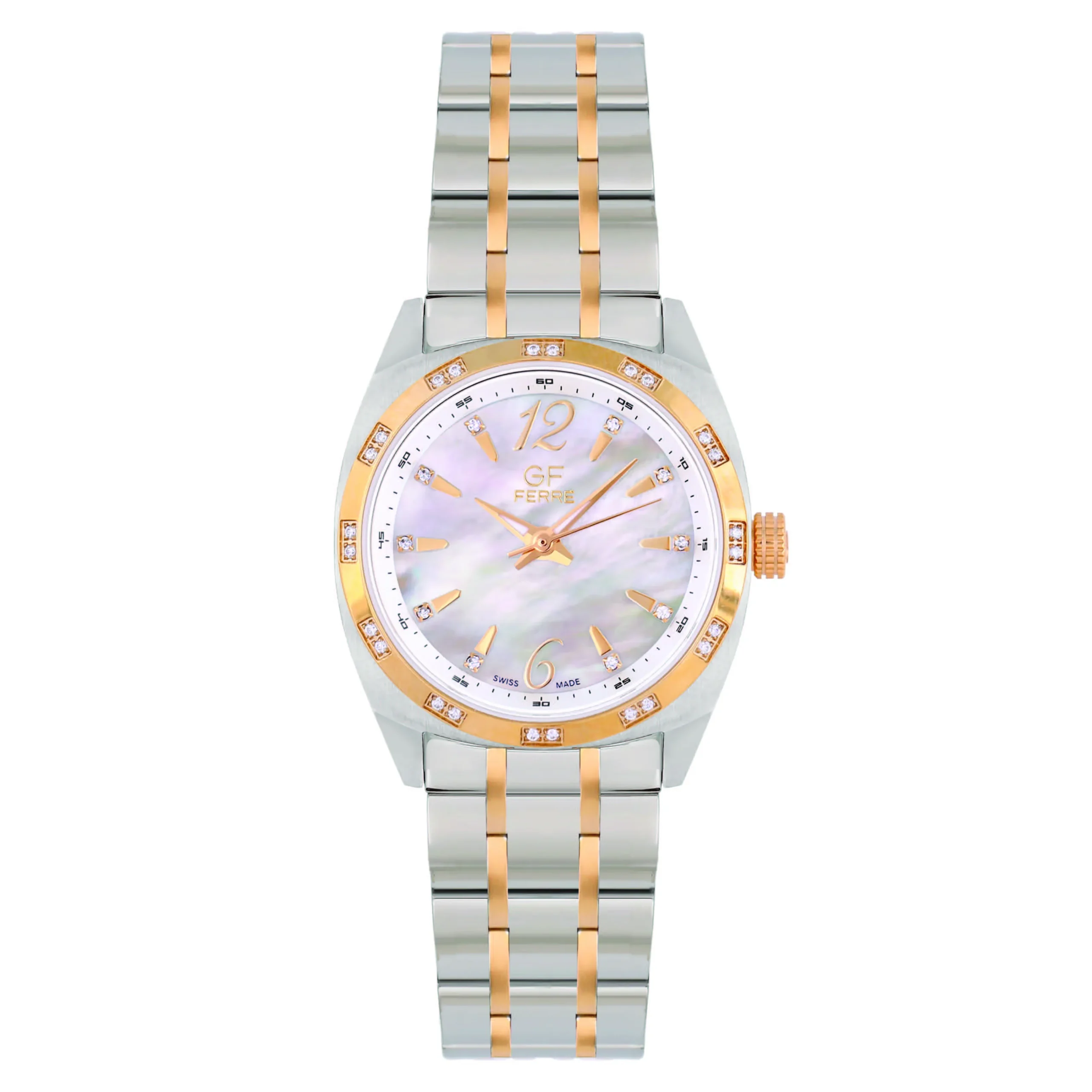 GFTG8931LZ.webp GF Ferre- Ladies- TTGP Case- MOP Dial- TTGP Band- CZ - Image 1