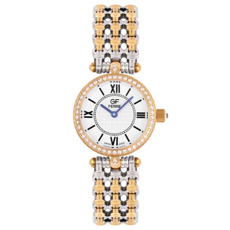 GF Ferre- Ladies- TTGP Case- White Dial- TTGP Band- CZ