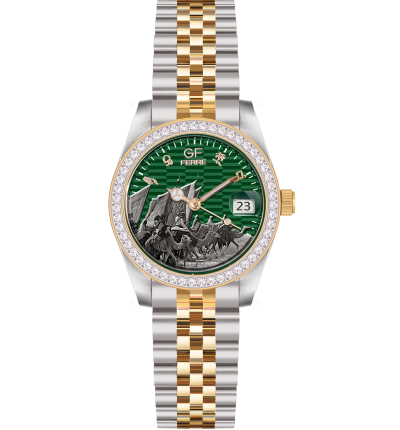 GF Ferre- Ladies- TTGP Case- Green Dial- TTGP Band- 56 CZ