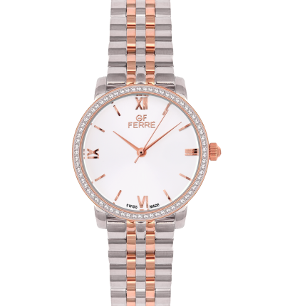 GF Ferre- Ladies- TTRG Case- Silver Dial- TTRG Band- CZ 70