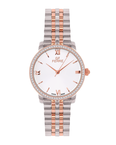 GFTR1344LZ.webp GF Ferre- Ladies- TTRG Case- Silver Dial- TTRG Band- CZ 70 - Image 1