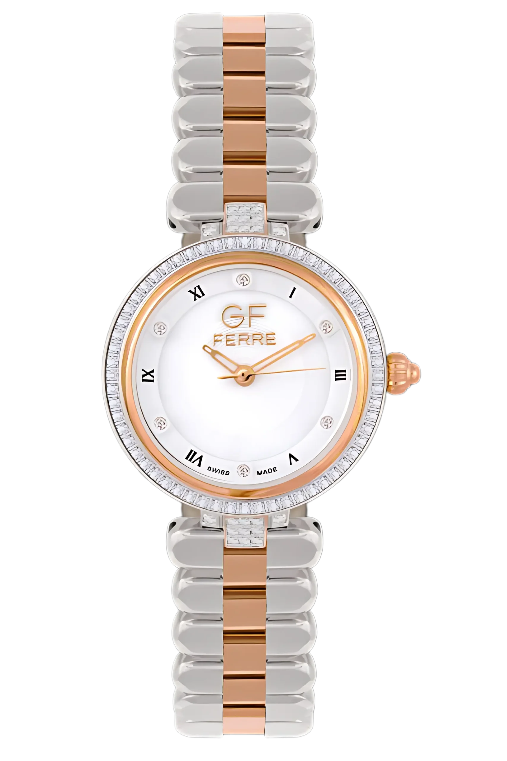 GFTR170039LZ.webp GF Ferre- Ladies- TTRG Case- MOP Dial- TTRG Band- CZ - Image 1