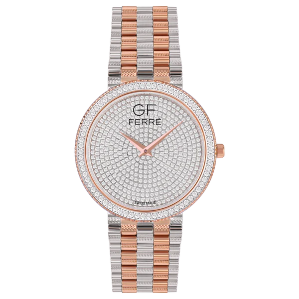 GFTR8089GZ.webp GF Ferre- Gents- TTRG Case- CZ Dial- TTRG Band- CZ - Image 1