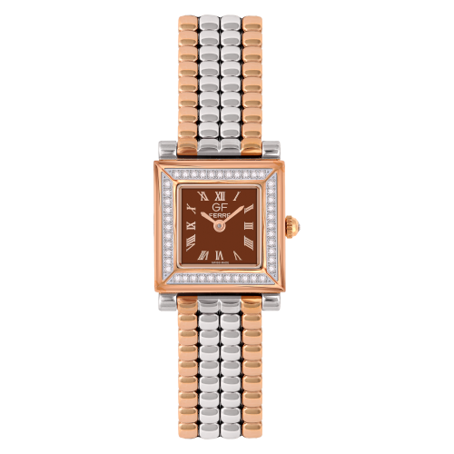 GFTRBR170041LZ.webp GF Ferre- Ladies- TTRG Case- Brown Dial- TTRG Band- 45 CZ - Image 1