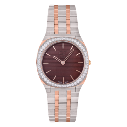 GF FERRE- Ladies- TTRG Case- Brown Dial- TTRG Band- cz