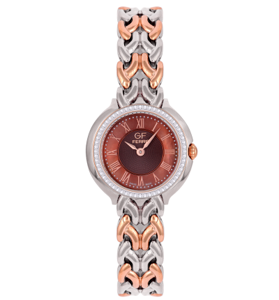 GF Ferre- Ladies- TTRG Case- Brown Dial- TTRG Band- 60 CZ