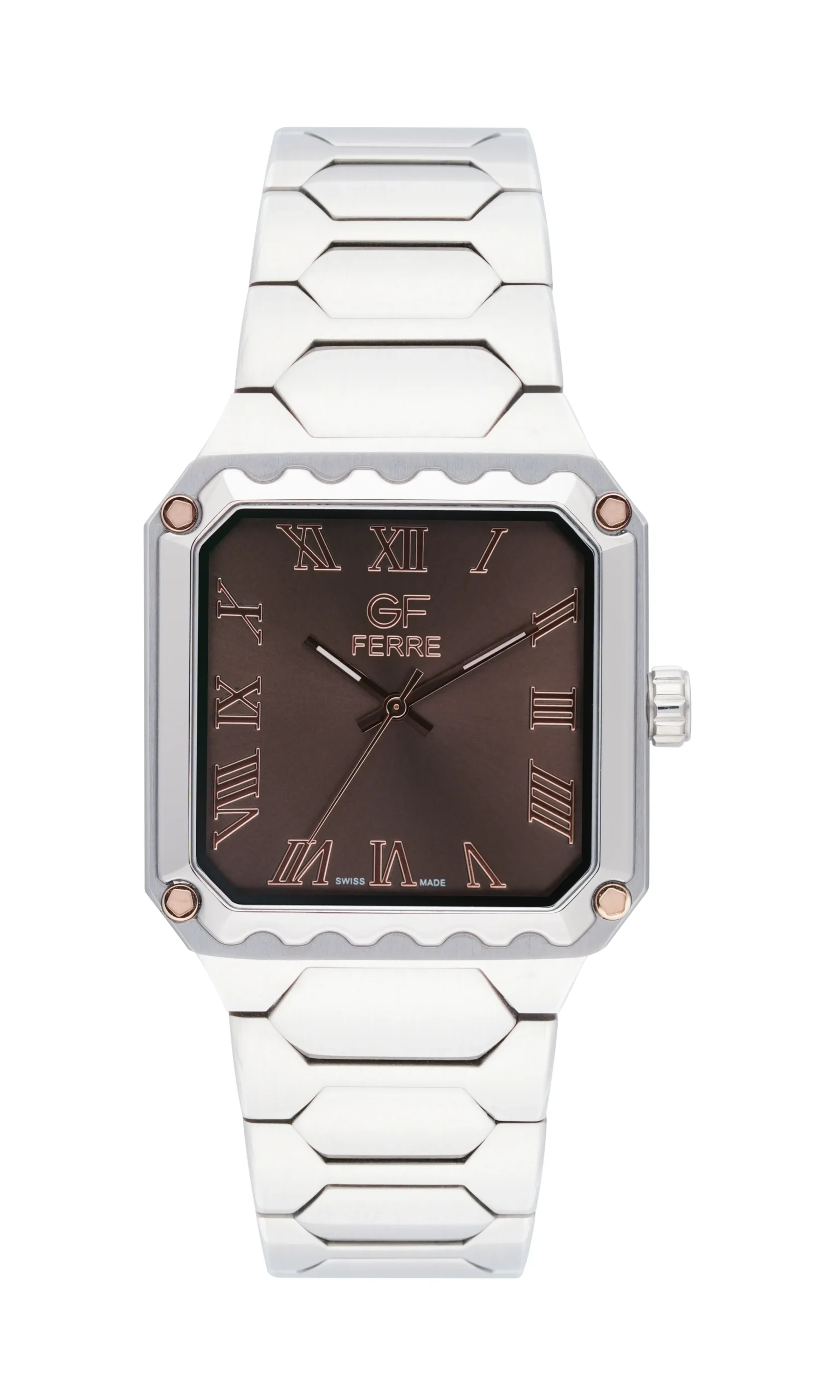 GFTRBR2507.webp GF Ferre- Gents- TTRG Case- Brown Dial- SS Band - Image 1