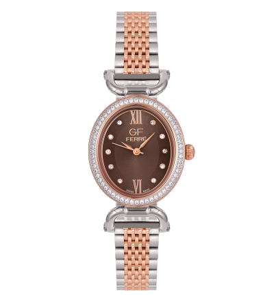 GF Ferre- Ladies- TTRG Case- Brown Dial- TTRG Band- CZ