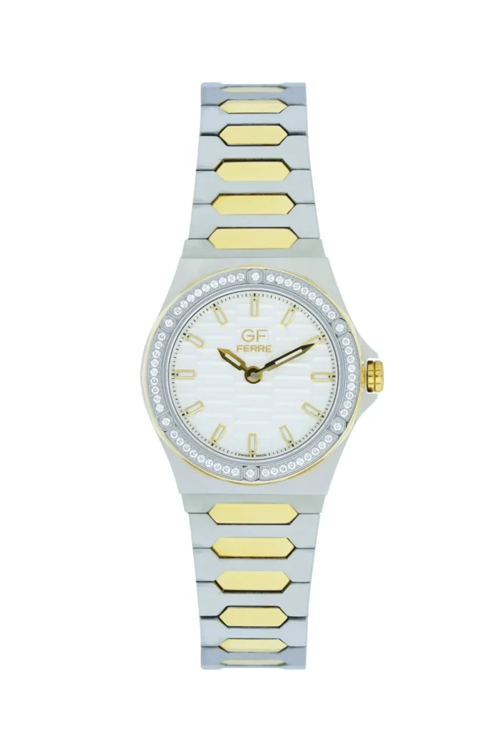 GF Ferre- Ladies- TTGP Case- White Dial- TTGP Band- CZ - Image 1