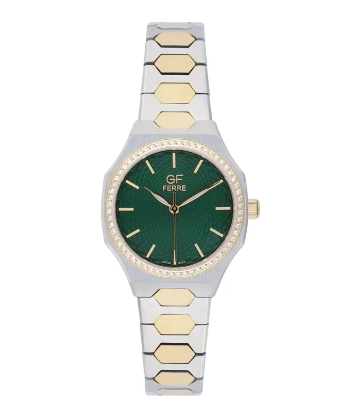 GF Ferre- Ladies- TTGP Case- Green Dial- TTGP Band- CZ - Image 1
