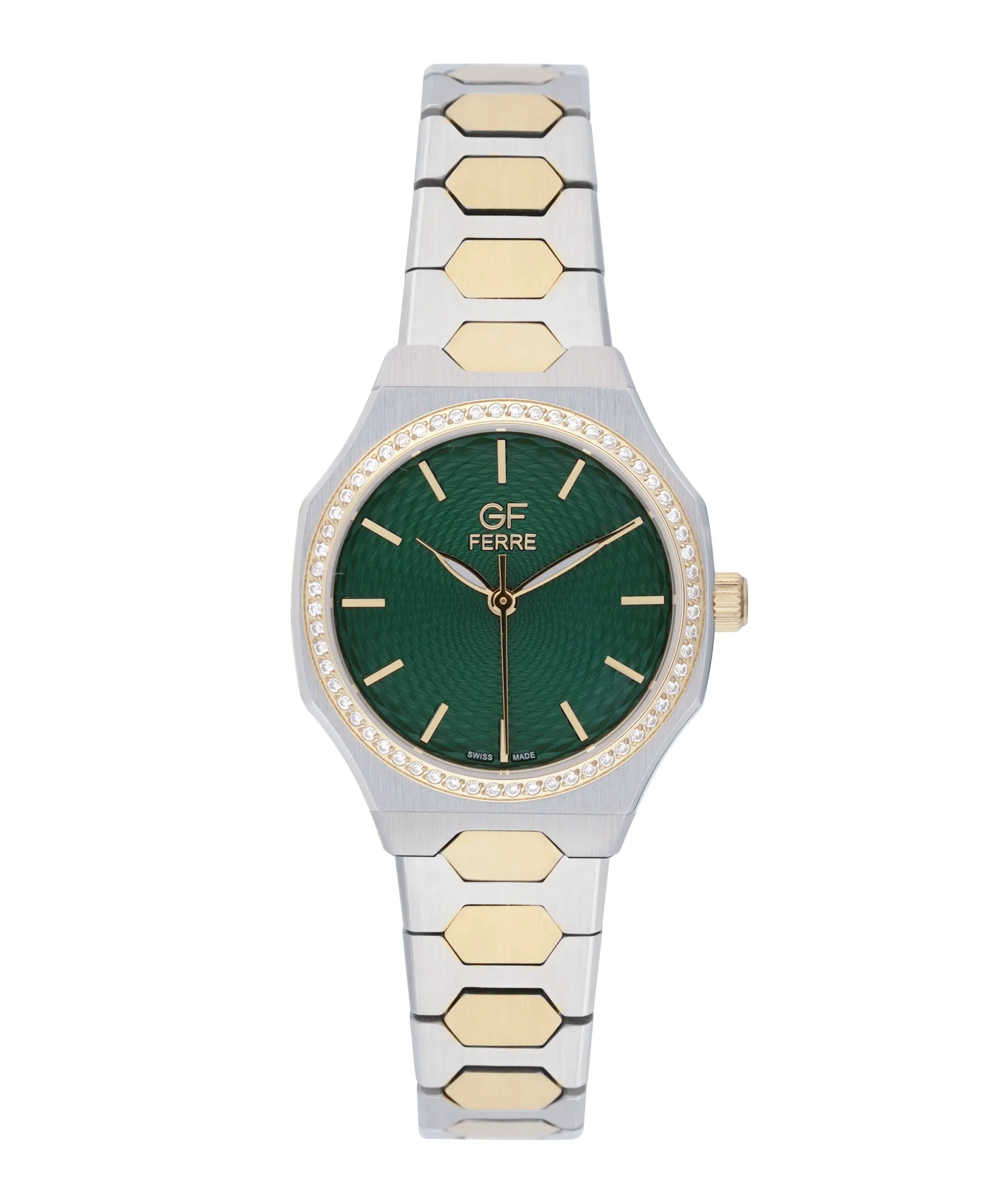 GFTTGPGN6017LZ.webp GF Ferre- Ladies- TTGP Case- Green Dial- TTGP Band- CZ - Image 1