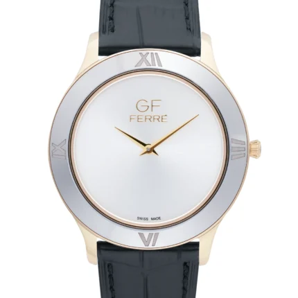 GF Ferre- Unisex- TTGP Case- White Dial- Black Leather