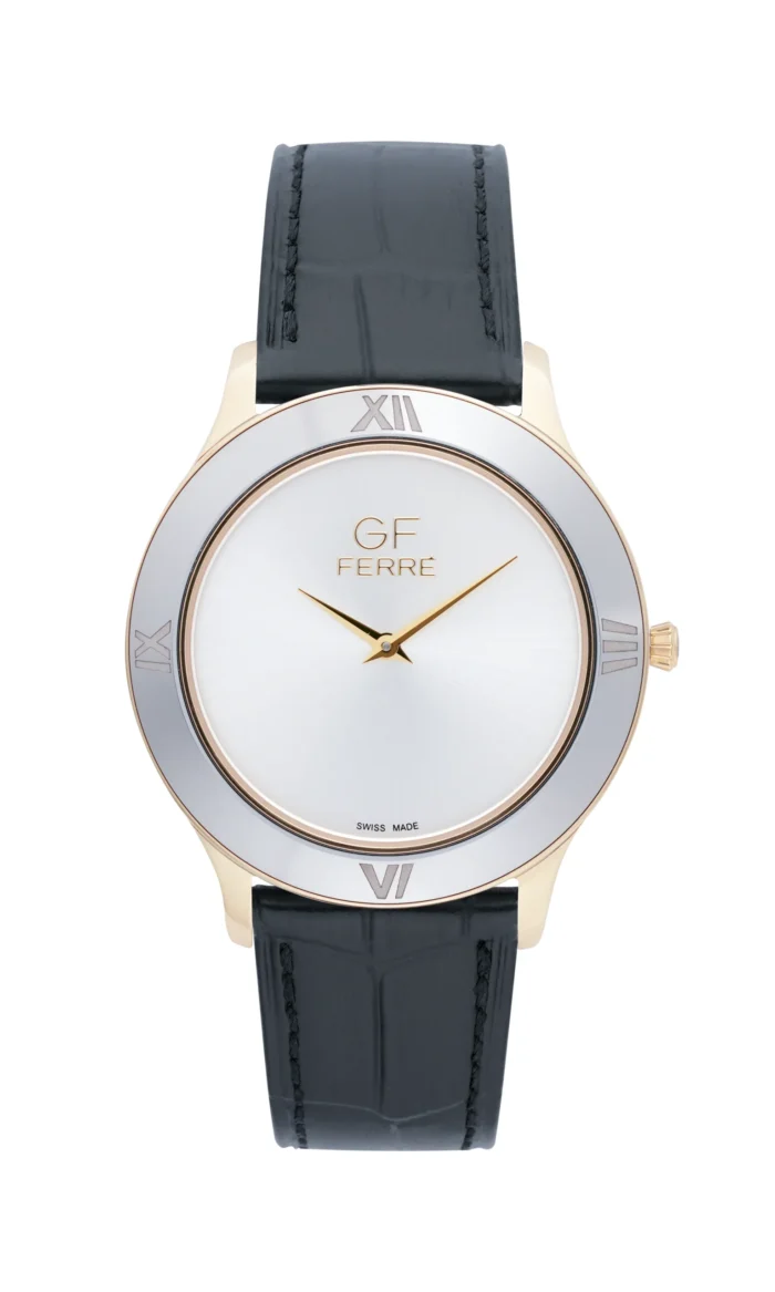 GF Ferre- Unisex- TTGP Case- White Dial- Black Leather - Image 1