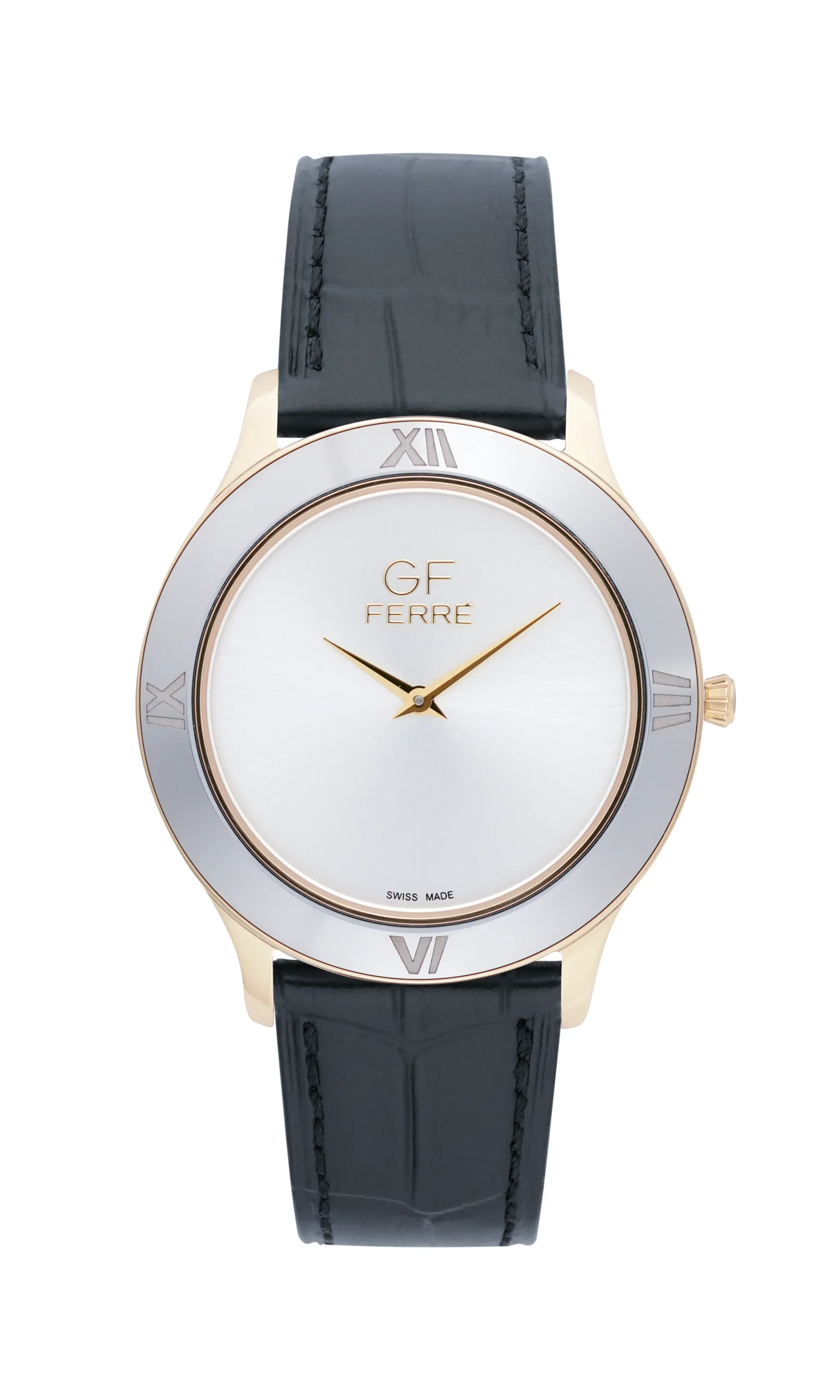 GFTTGPW29616M.webp GF Ferre- Unisex- TTGP Case- White Dial- Black Leather - Image 1