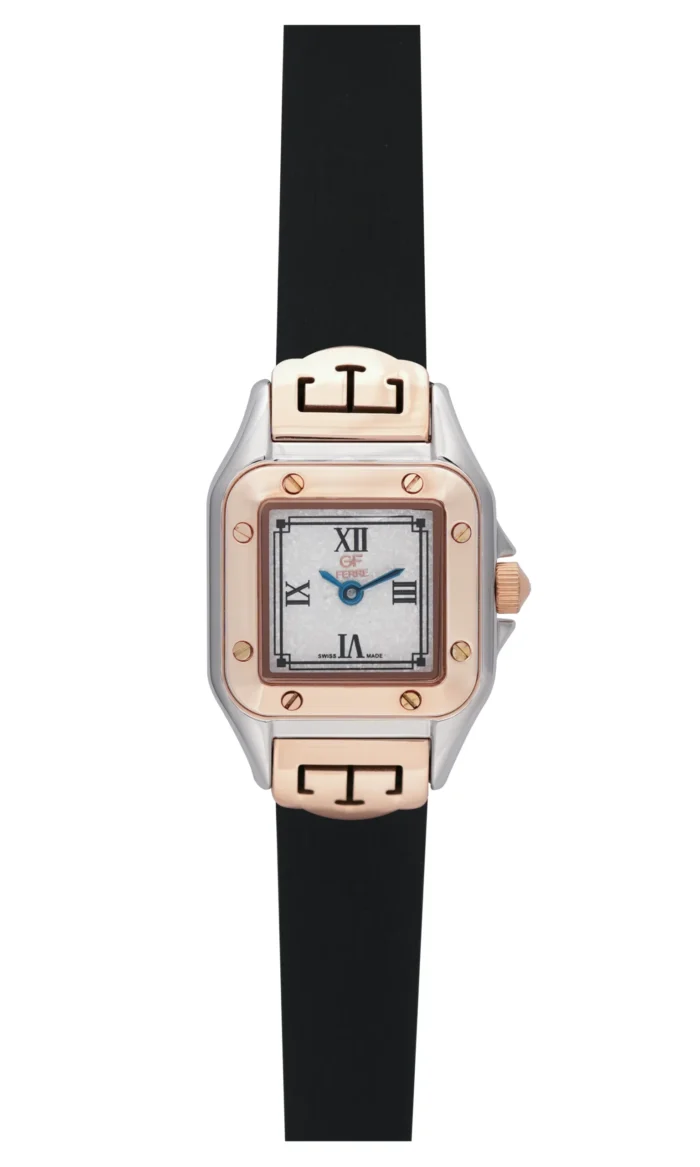 GF Ferre- Ladies- TTRG Case- White Dial- Black Leather Strap - Image 1