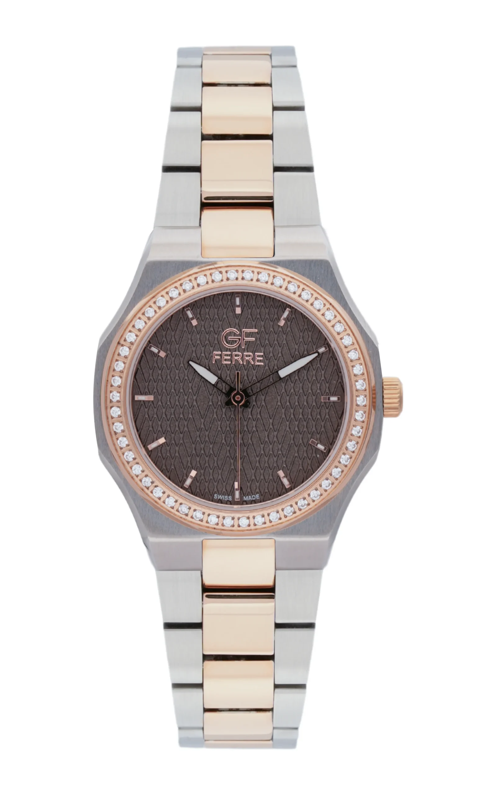 GFTTRG6015L.webp GF Ferre- Ladies- TTRG Case- Grey Dial- TTRG Band- CZ - Image 1
