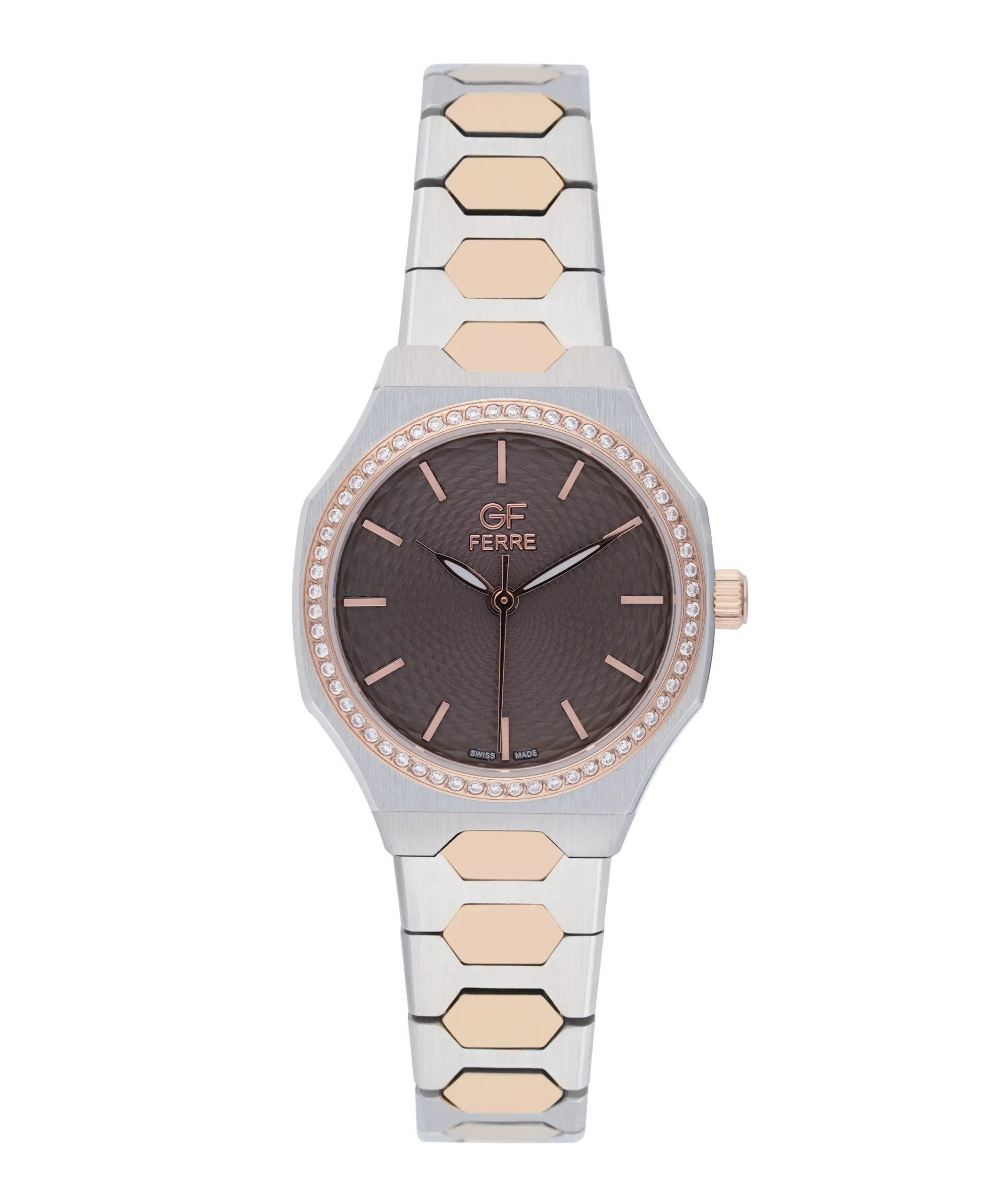GFTTRGGY6017LZ.webp GF Ferre- Ladies- TTRG Case- Grey Dial- TTRG Band- CZ - Image 1