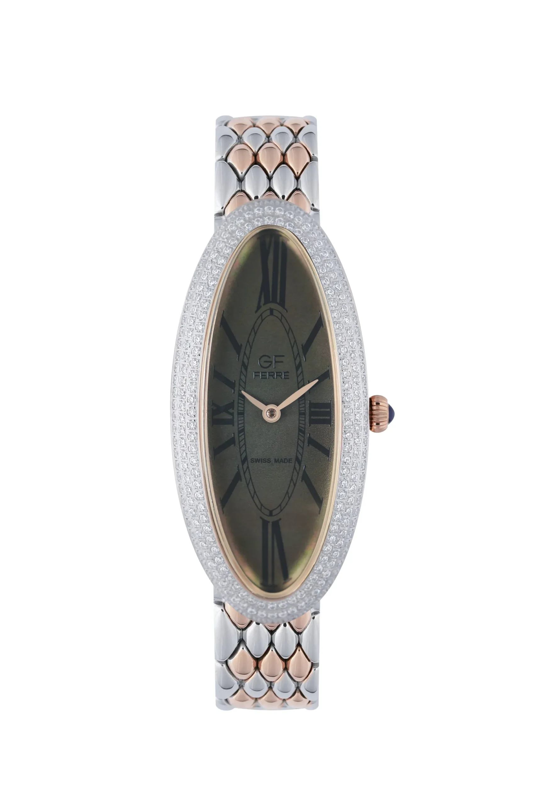 GFTTRGGY8084LZ.webp GF Ferre- Ladies- TTRG Case- Grey Dial- TTRG Band- CZ - Image 1
