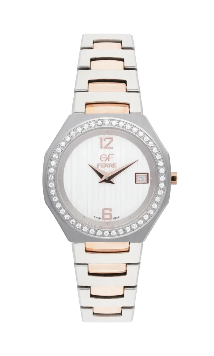 GF Ferre- Ladies- TTRG Case- Silver Dial- TTRG Band- CZ - Image 1
