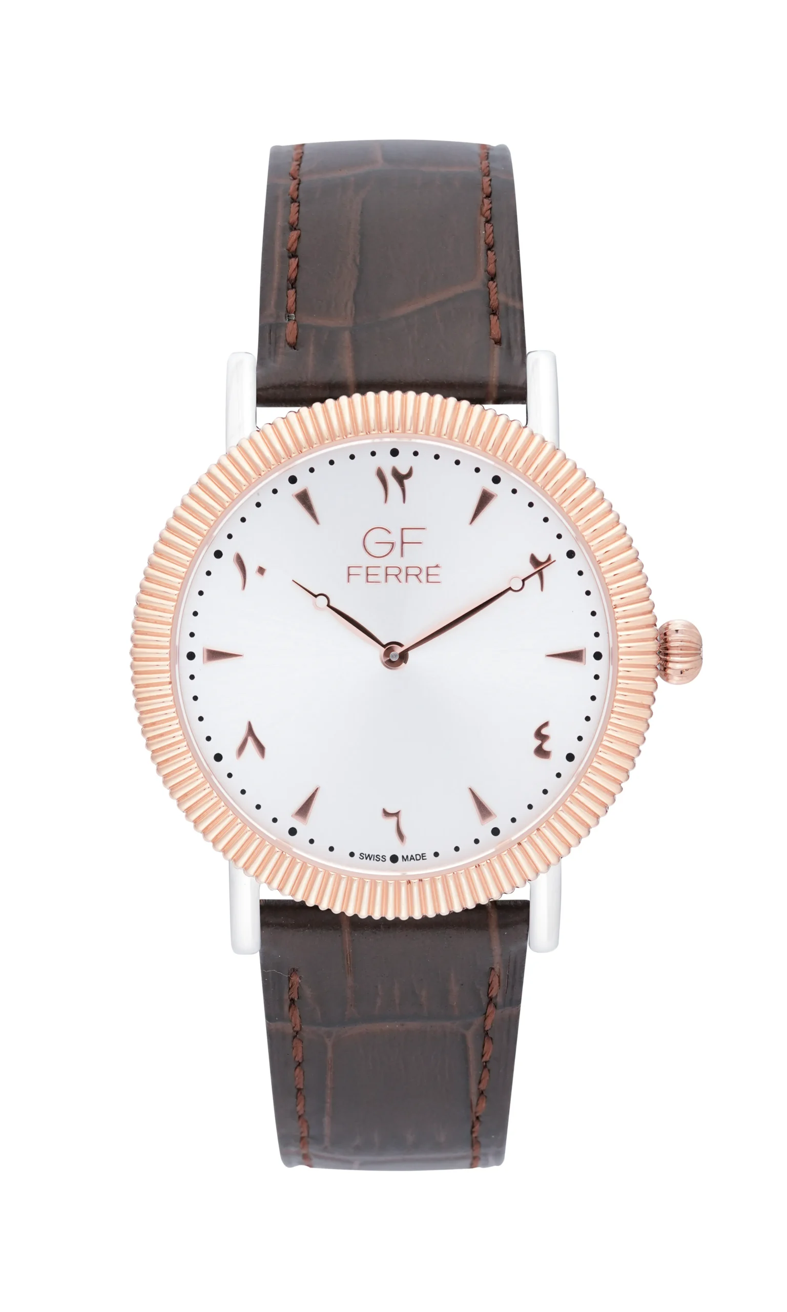 GFTTRGW29615M.webp GF Ferre- Unisex- TTRG Case- White Dial- Brown Leather - Image 1